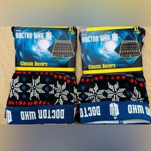 2 pairs of DOCTOR WHO FAIRILE PRINT BOXER shorts Size XL